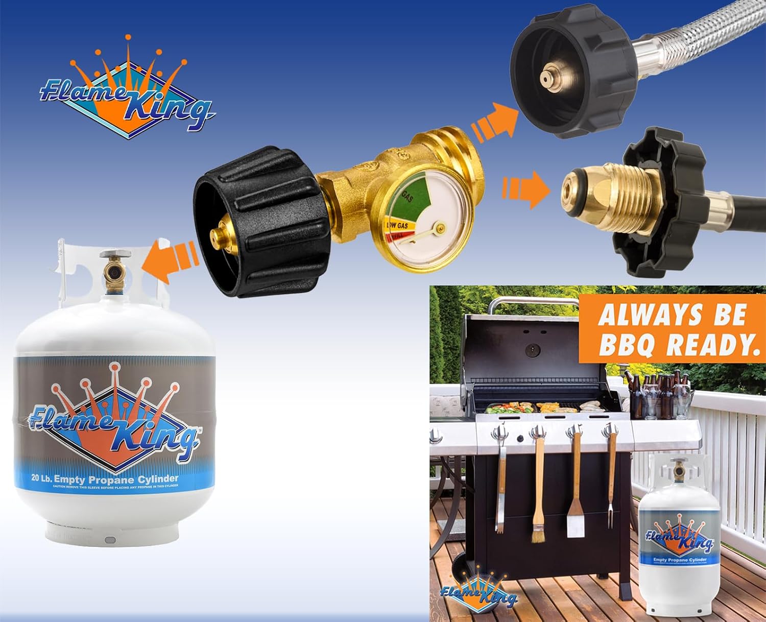 Durable propane gas level meter with leak-resistant brass construction