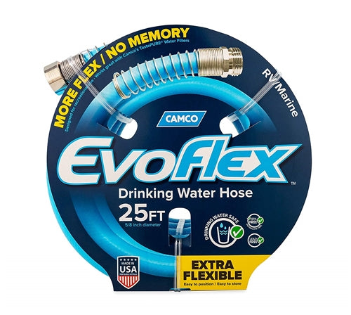Camco EvoFlex drinking water safe hose, 5/8-inch ID, 3.7 lbs

