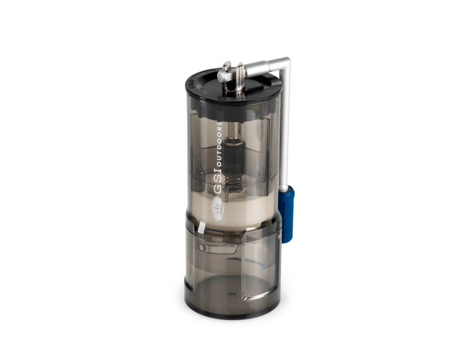 Compact stainless steel burr grinder for fresh coffee anywhere you go.