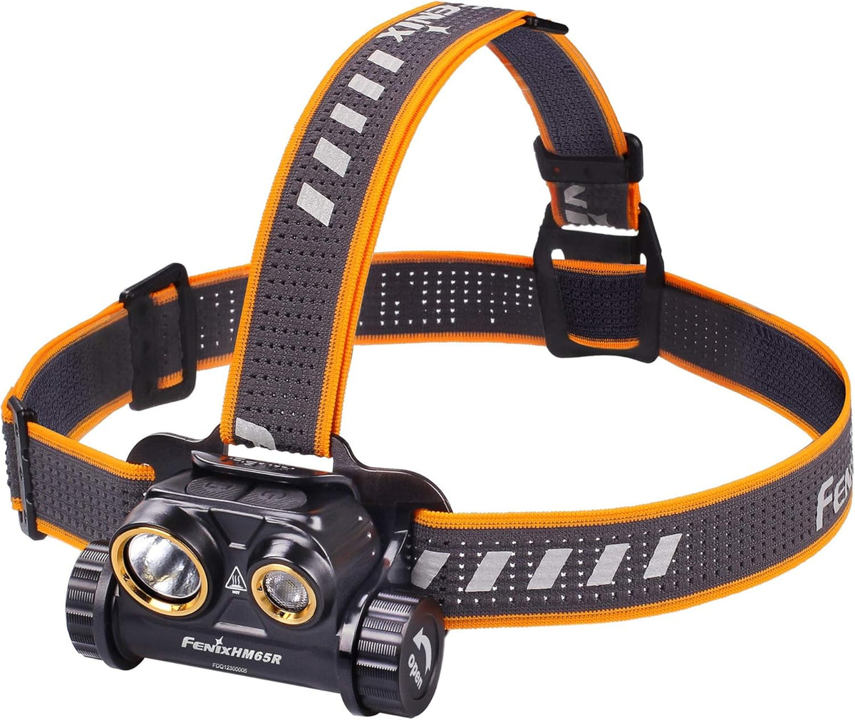 Fenix HM65R rechargeable dual emitter headlamp with ultra-lightweight magnesium body