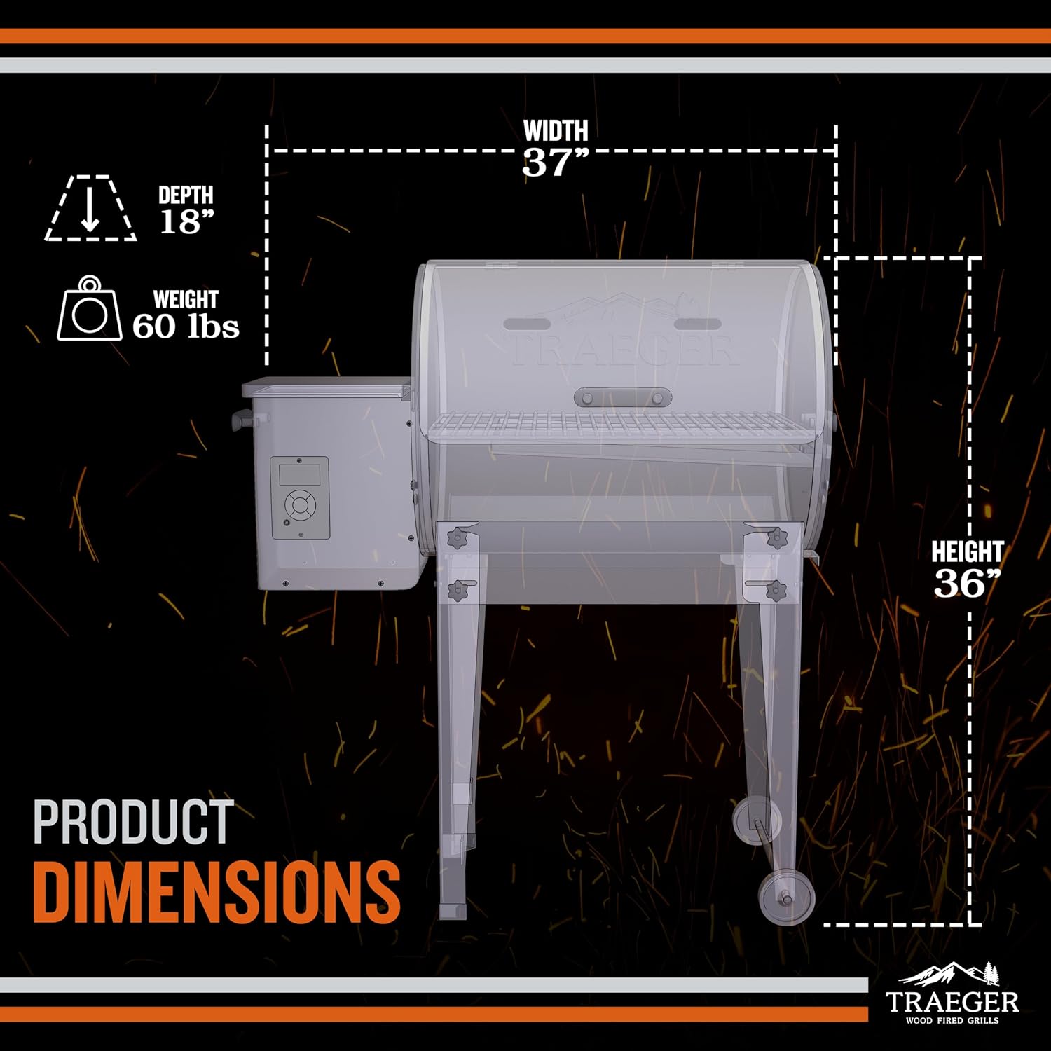 BBQ ribs smoking on Traeger Tailgater portable pellet grill