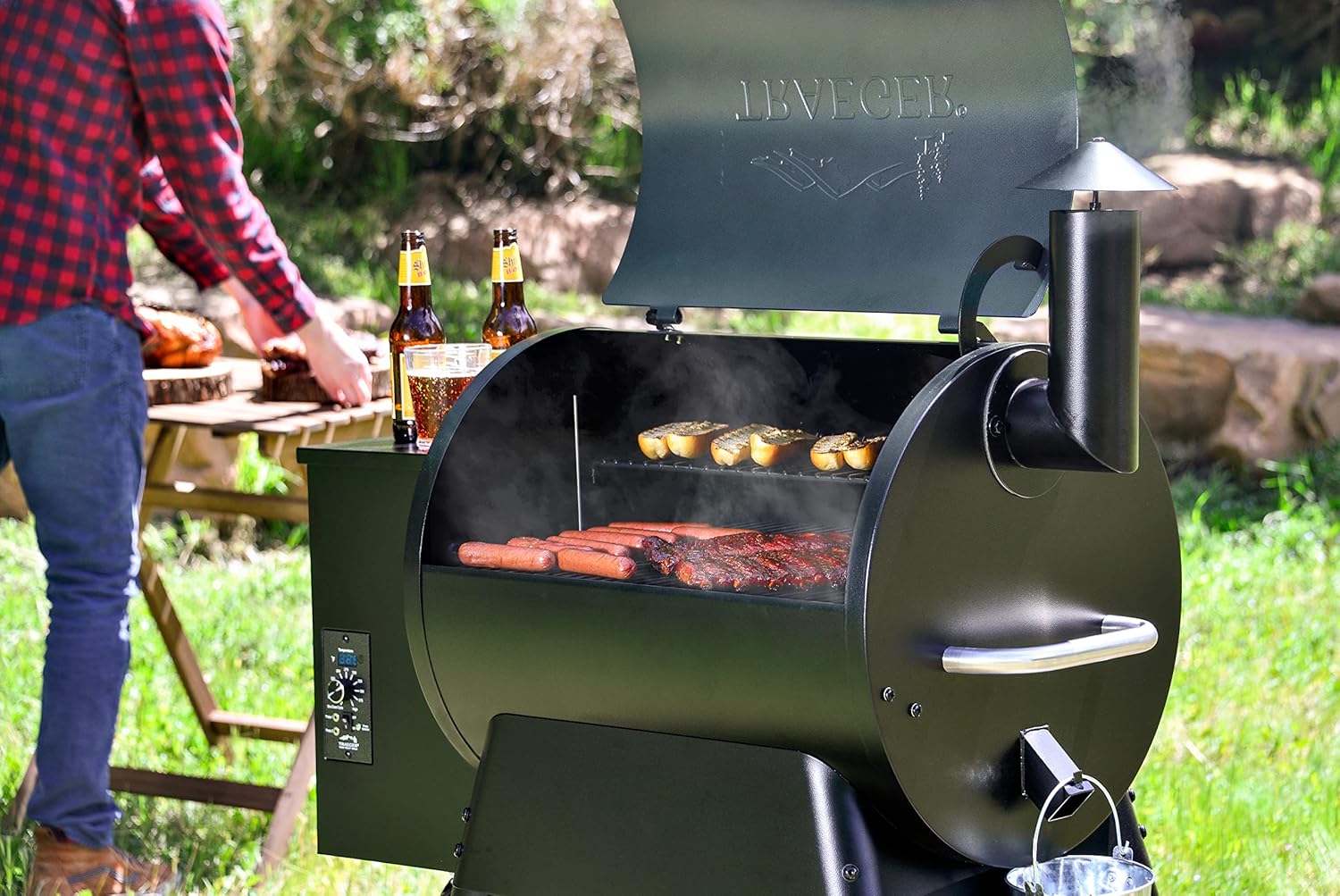 Versatile wood pellet grill smoking baking roasting grilling Traeger Pro Series 22