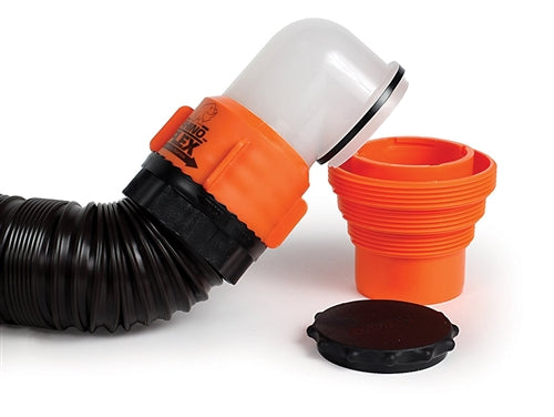 15 foot RV sewer hose with 4-prong bayonet fitting for secure connection