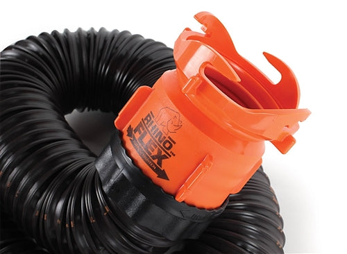 Camco RhinoFLEX camper sewer hose with swivel fittings and locking rings