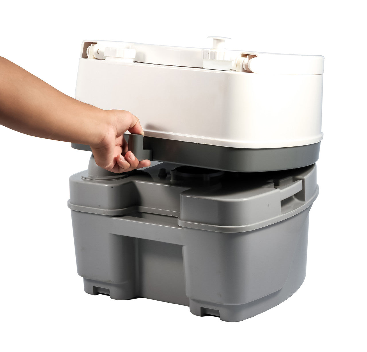 Travel Toilet with Leak-Proof Holding Tank and Odor-Sealing Lid
