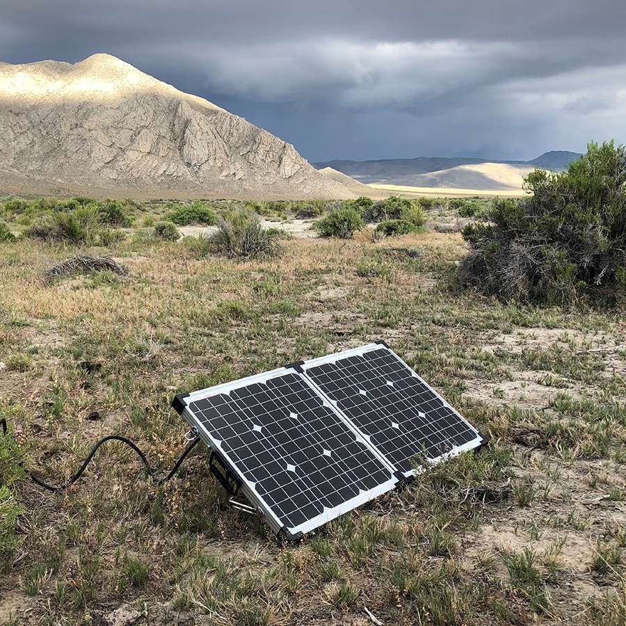 Portable solar kit with Anderson, SAE, and XLR connectors