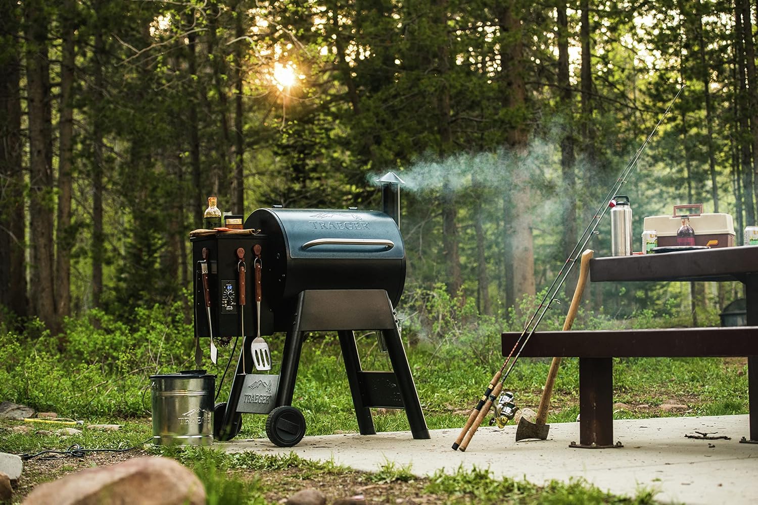 Traeger Pro 22 pellet grill temperature control smoke to 450 degrees cooking