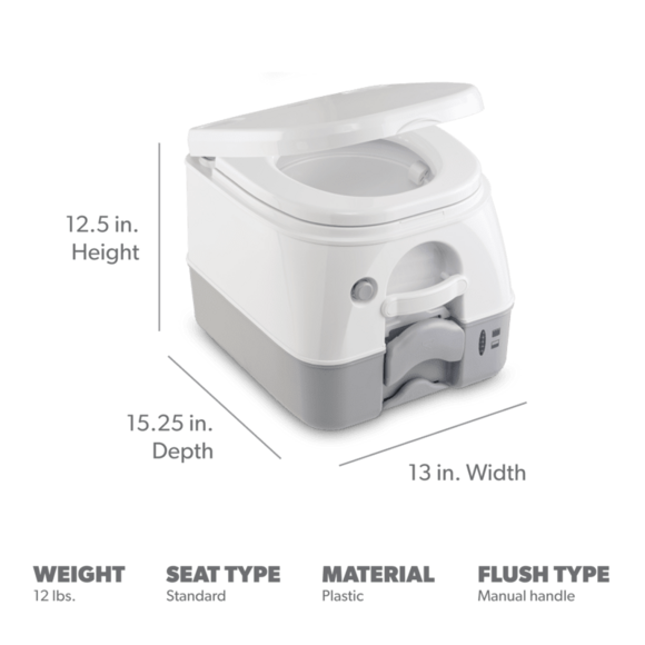 Close-up of the Dometic 970 toilet's push-button flush for a powerful and hygienic bowl clearance.