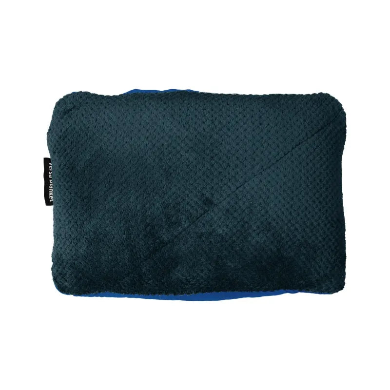 Versa Luxe Blanket folded into a compact pillow, showcasing its versatility for easy storage and travel.