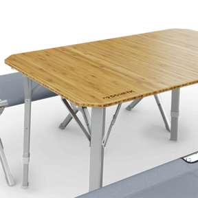  Dometic CMP T4 Table folded in half for easy transport and storage, showing its compact design.