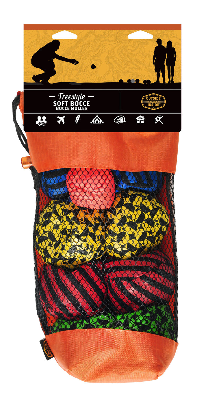 GSI Outdoors Freestyle Soft Bocce Ball set with colorful soft bocce balls.