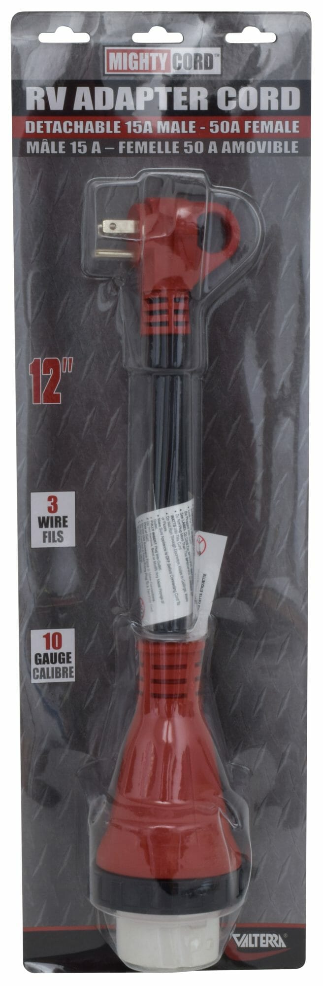 Mighty Cord 15AM-50AF Detachable Adapter Cord 12"