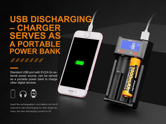 Fenix ARE-D2 multi-battery charger for Li-ion and NiMH batteries