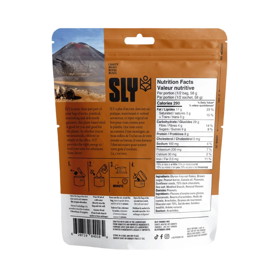 Freeze-dried chocolate peanut granola with gluten-free oats and sunflower seeds