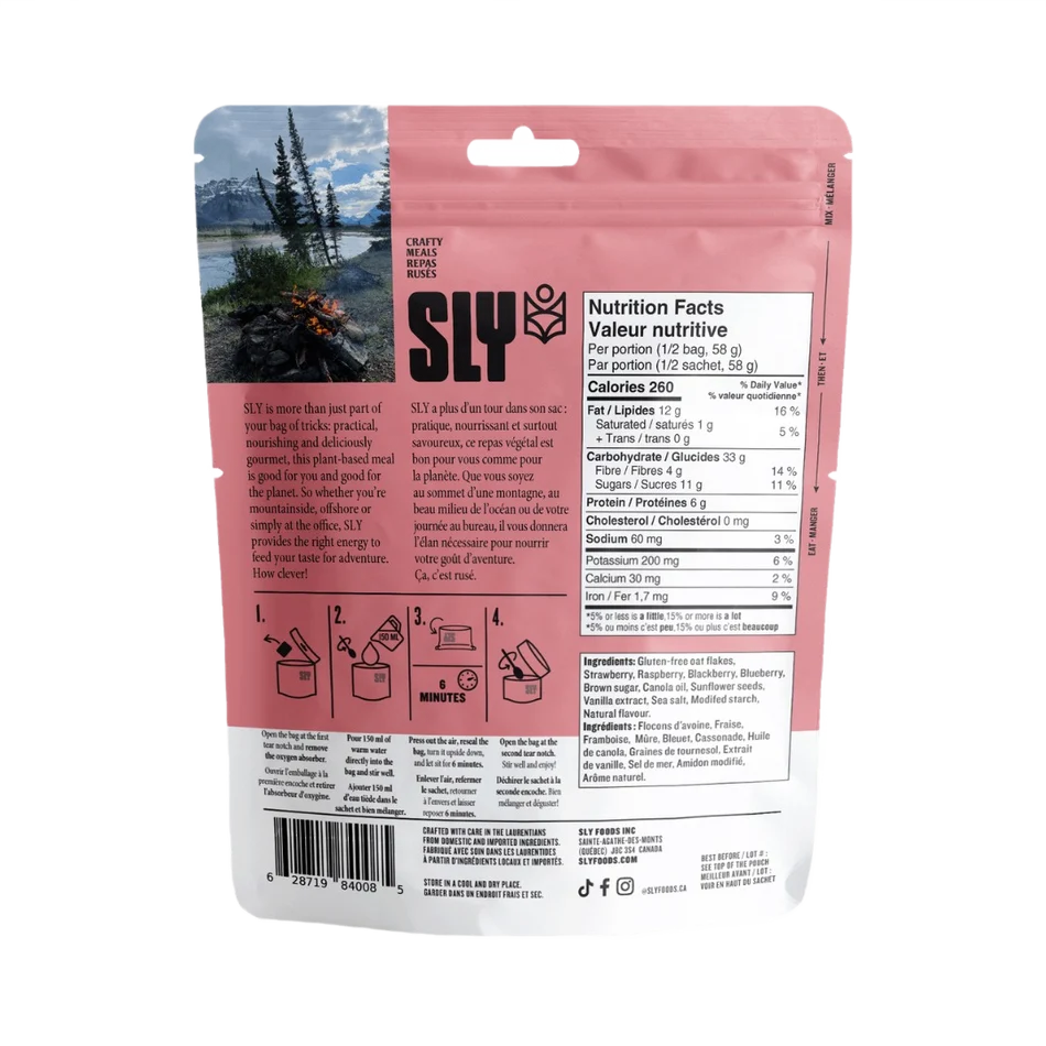 SLY Red Berry Granola freeze-dried breakfast with oats and mixed berries