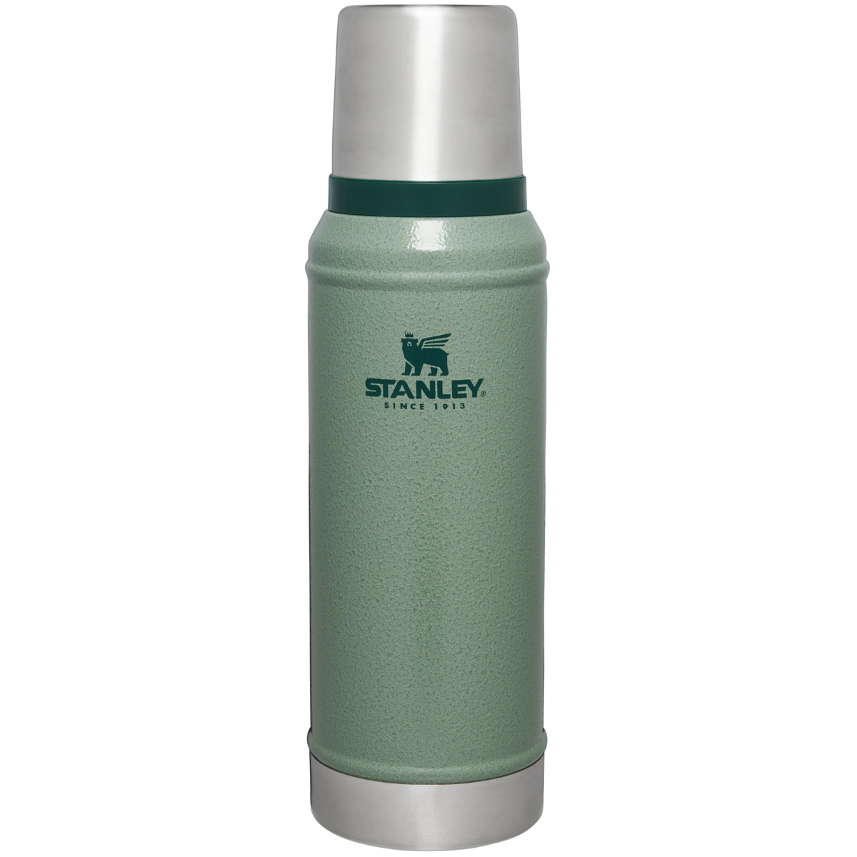 A sleek, durable bottle standing upright, made of recycled 18/8 stainless steel with a double-wall vacuum insulation. Its slim, streamlined design is perfect for one-handed holding, and the insulated lid doubles as a cup. The rugged build makes it leakproof, sweatproof, and drop-proof.