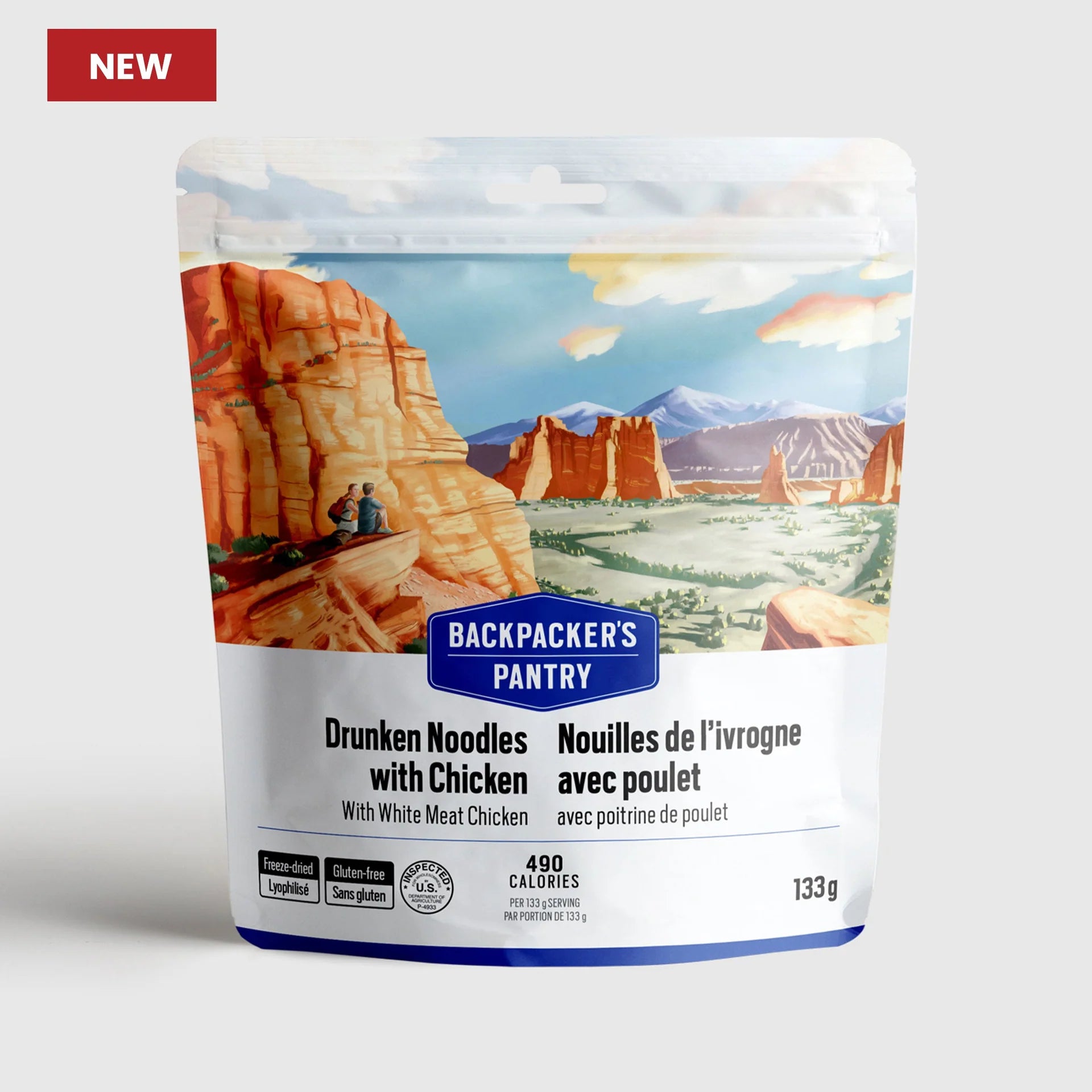 Drunken Noodles with Chicken freeze-dried camping meal pouch