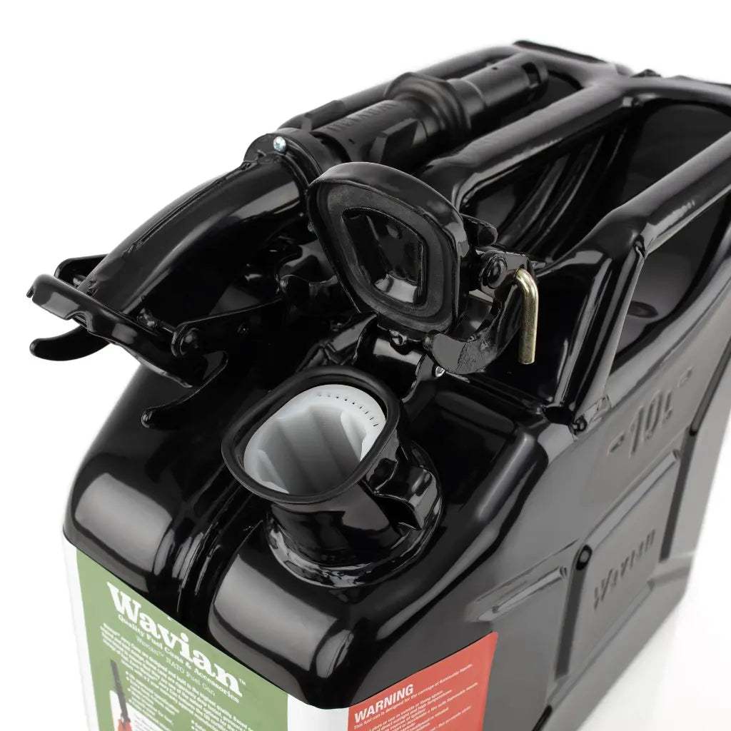 Wavian 10L steel gasoline fuel can