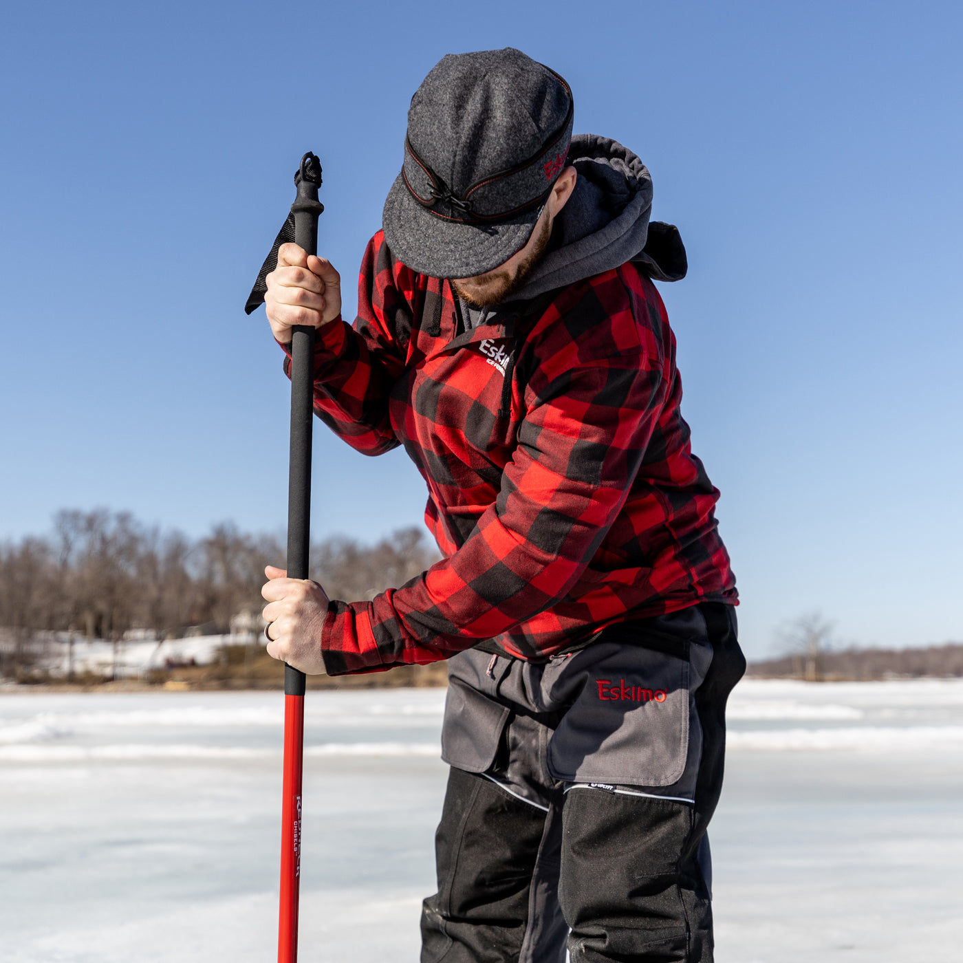 Heavy-duty Redneck One-Piece Chisel with foam grip and tether strap