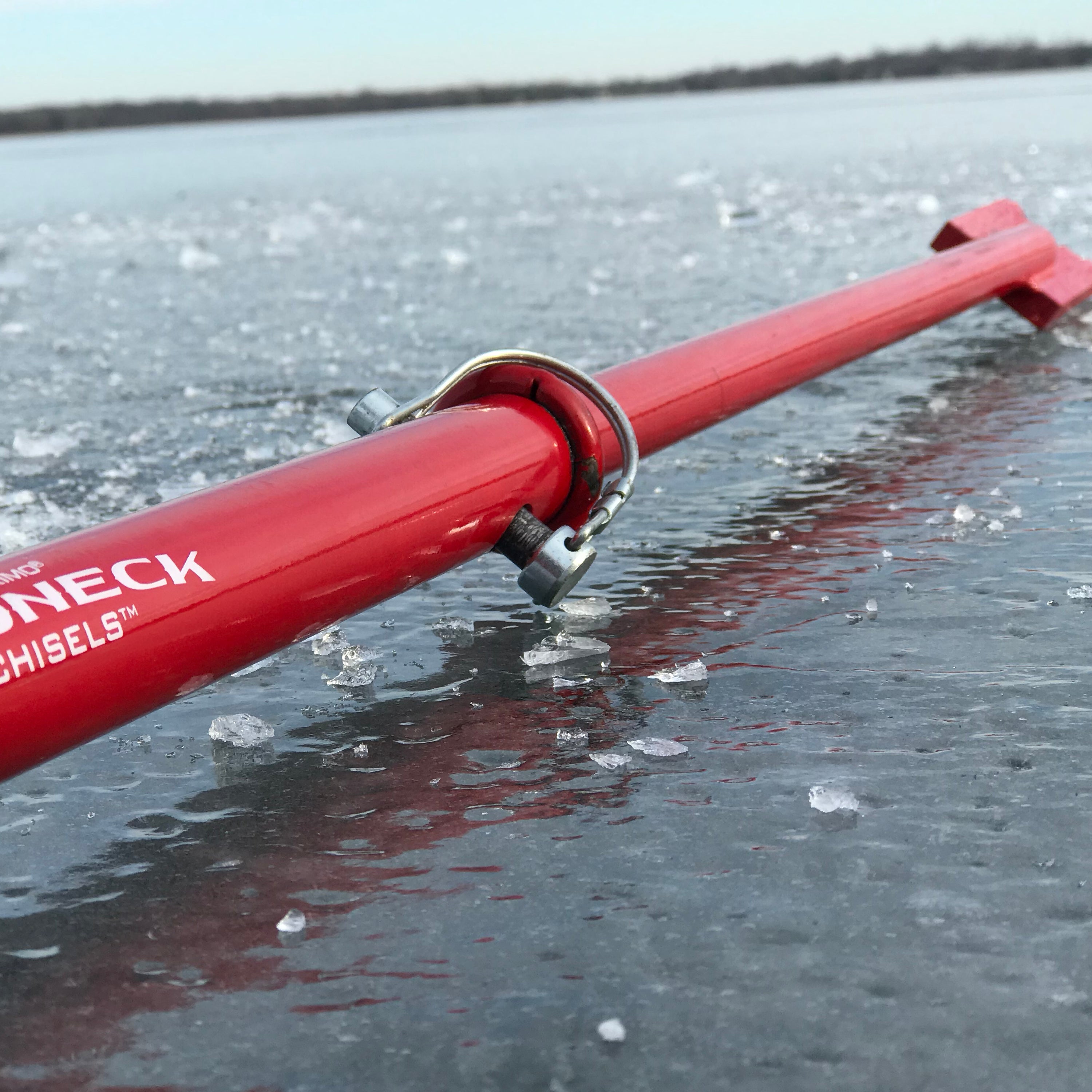 Portable Redneck Two-Piece Chisel with foam grip and tether strap