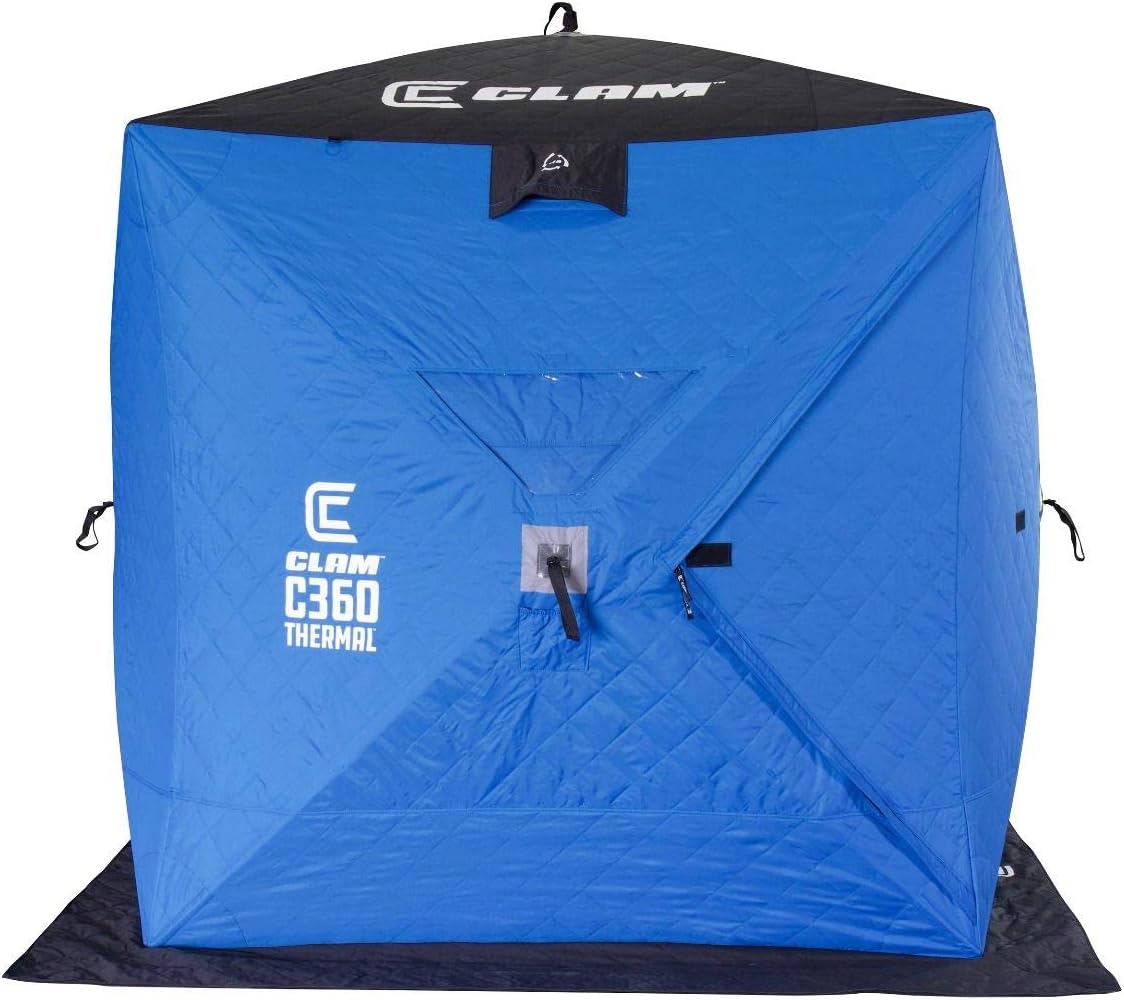 CLAM C-360 Lightweight Portable Pop Up Ice Fishing Thermal Hub/shelter/tent