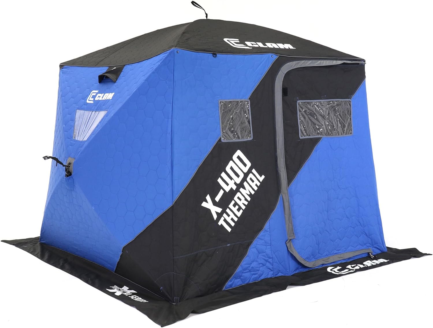 CLAM Portable X-400 4 Person Pop Up Ice Fishing Thermal Hub Shelter Tent-117479