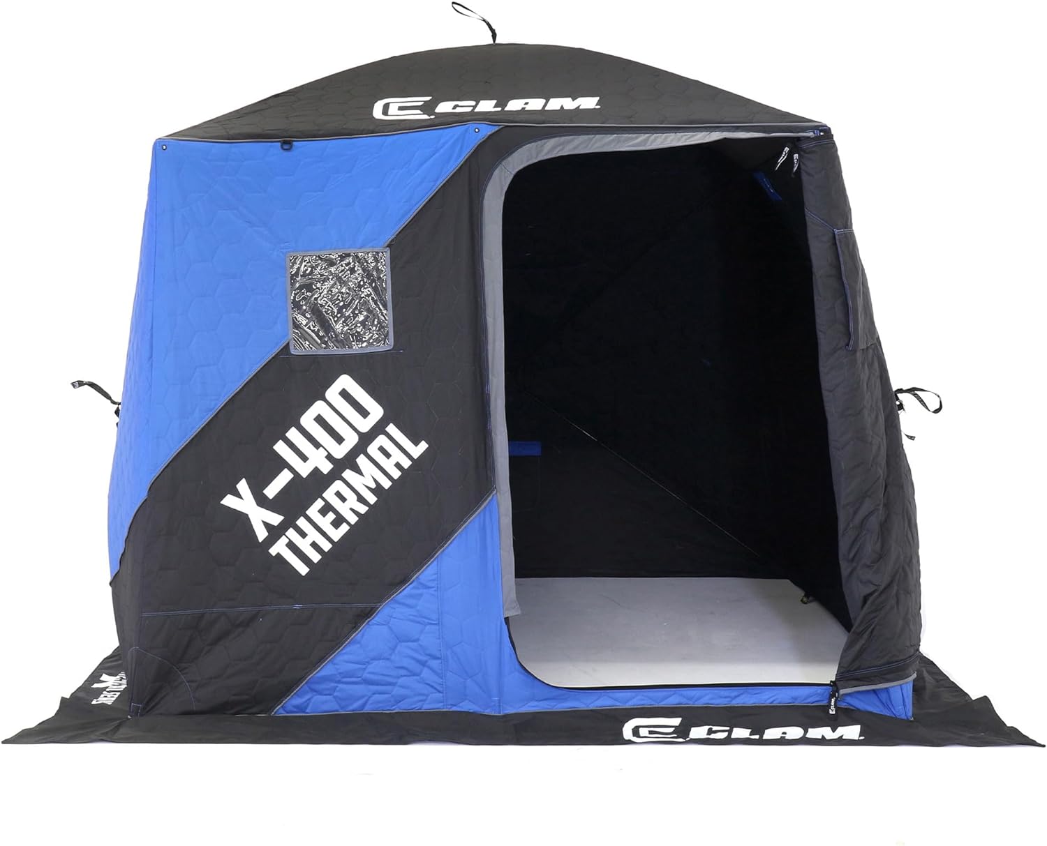 CLAM Portable X-400 4 Person Pop Up Ice Fishing Thermal Hub Shelter Tent-117479