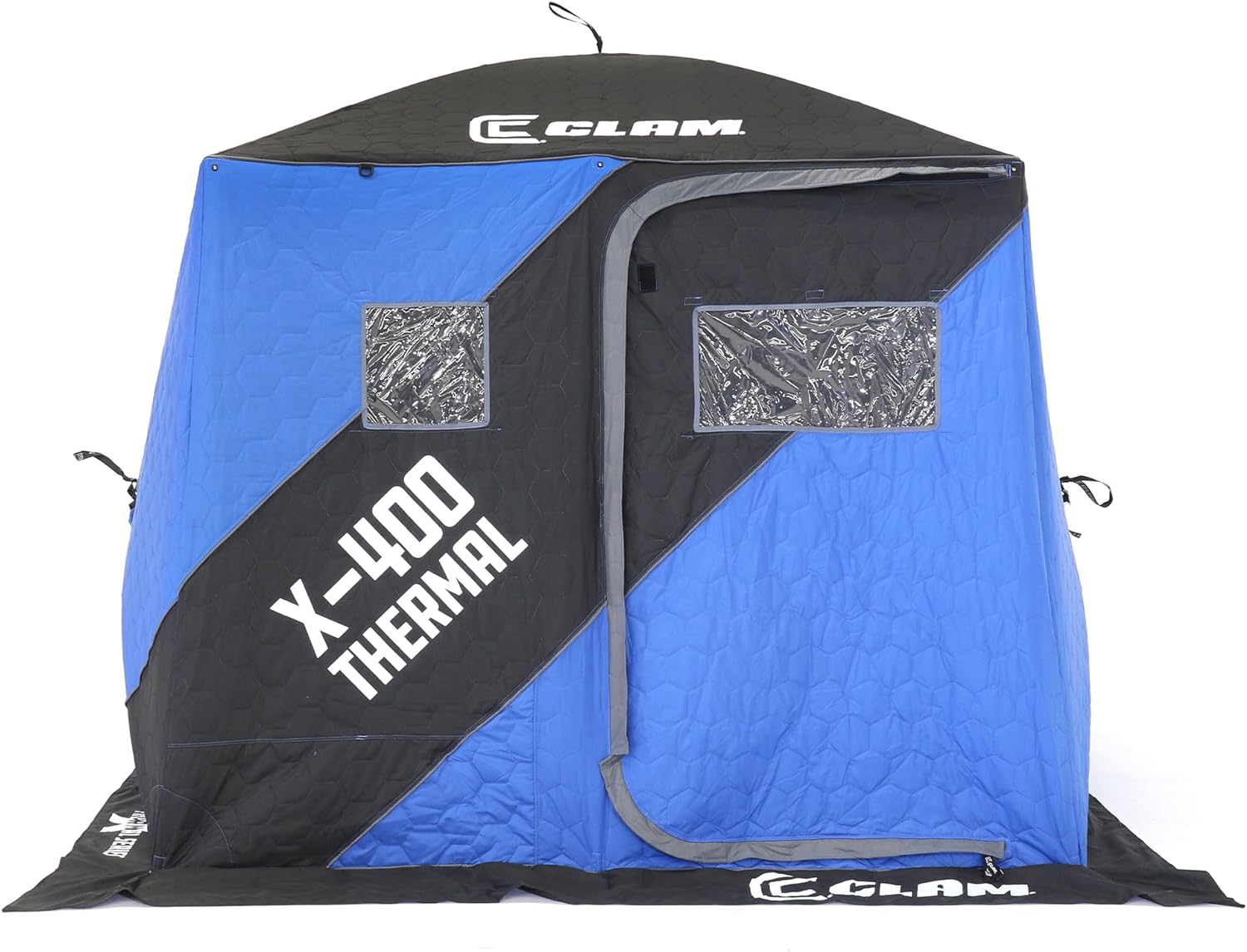 CLAM Portable X-400 4 Person Pop Up Ice Fishing Thermal Hub Shelter Tent-117479