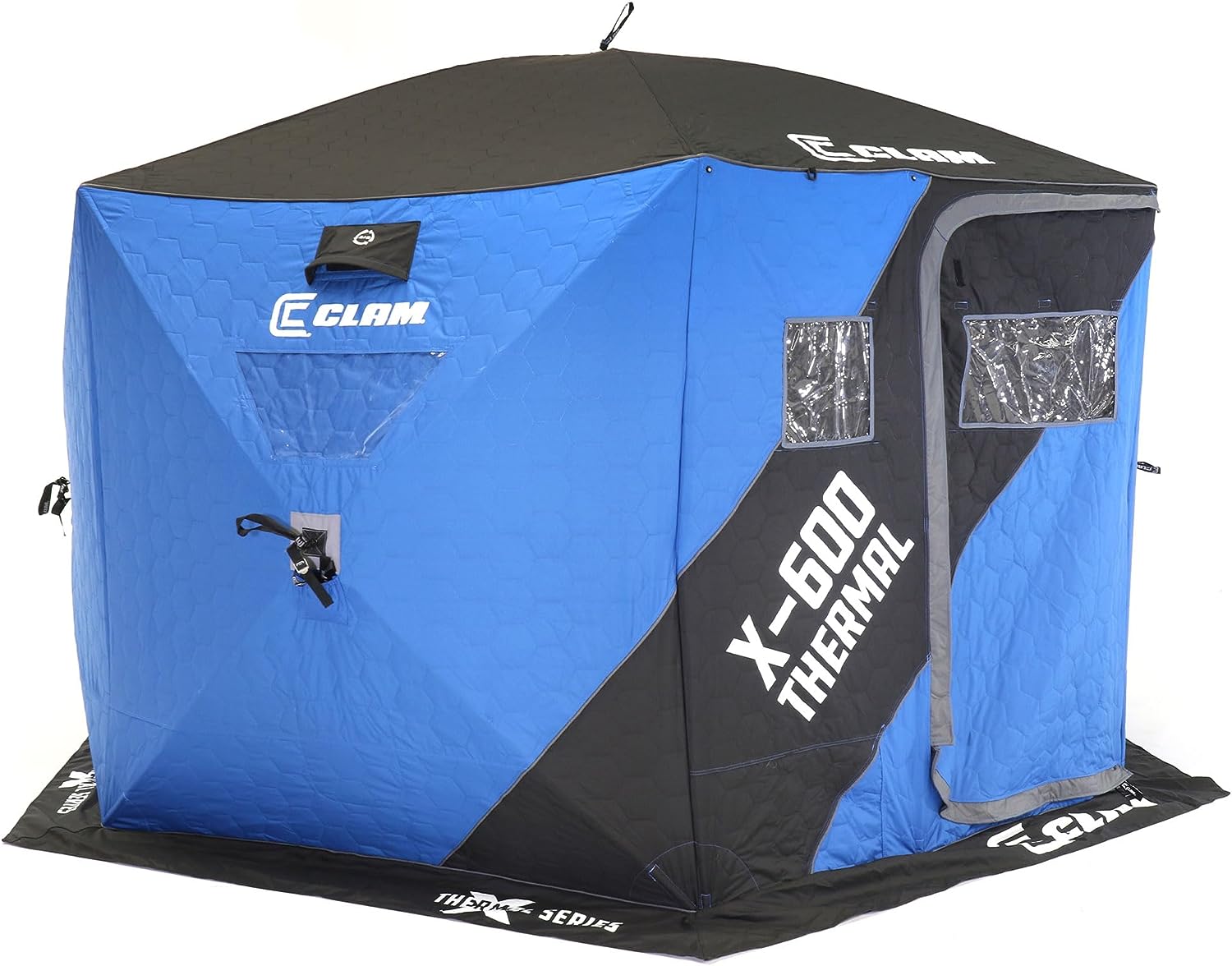 CLAM X-600 Portable 11.5 Ft 6 Person Pop Up Ice Fishing Thermal