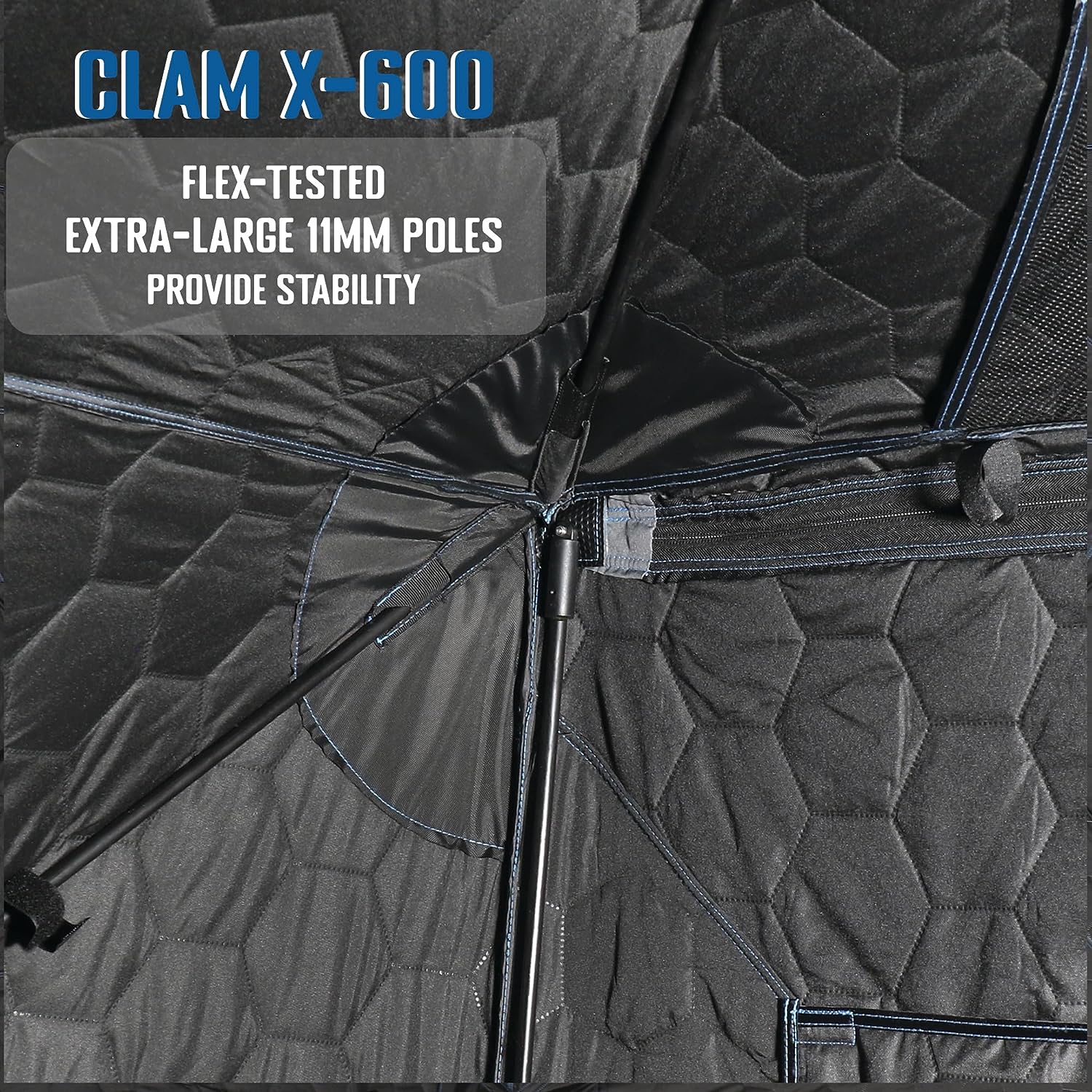 CLAM X-600 Portable 11.5 Ft 6 Person Pop Up Ice Fishing Thermal Hub Shelter Tent-117481