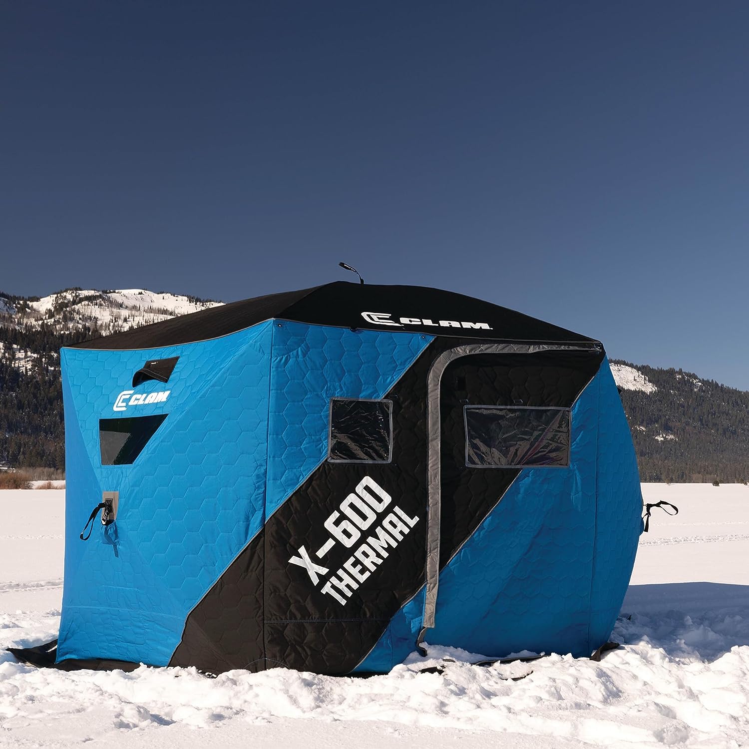 CLAM X-600 Portable 11.5 Ft 6 Person Pop Up Ice Fishing Thermal Hub Shelter Tent-117481
