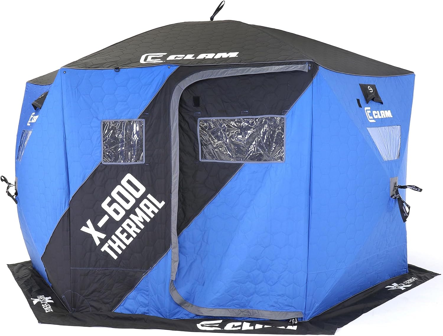 CLAM X-600 Portable 11.5 Ft 6 Person Pop Up Ice Fishing Thermal Hub Shelter Tent-117481