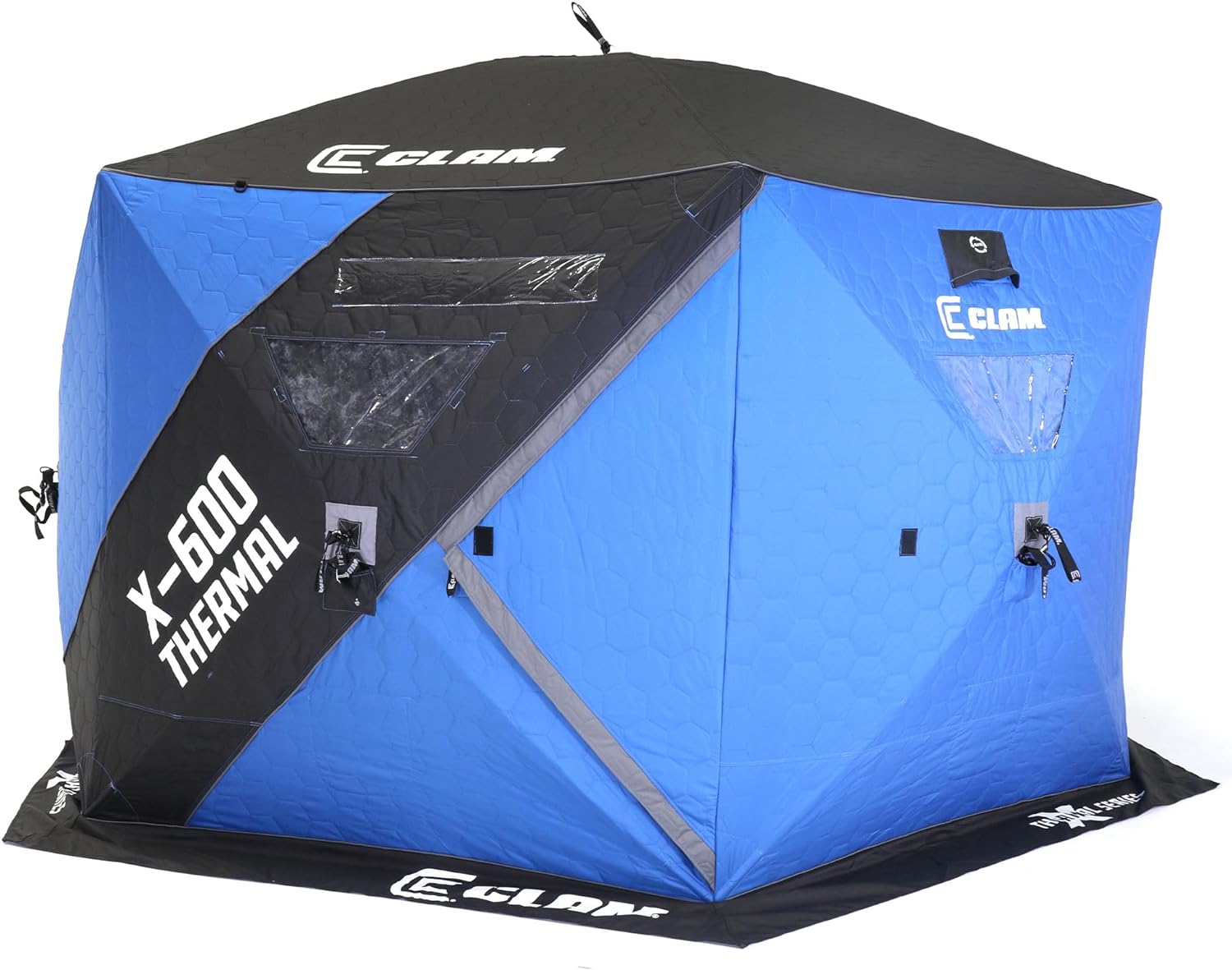 CLAM X-600 Portable 11.5 Ft 6 Person Pop Up Ice Fishing Thermal Hub Shelter Tent-117481