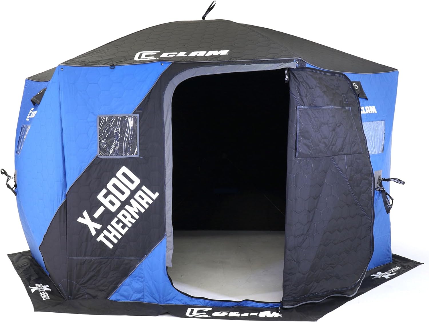 CLAM X-600 Portable 11.5 Ft 6 Person Pop Up Ice Fishing Thermal Hub Shelter Tent-117481