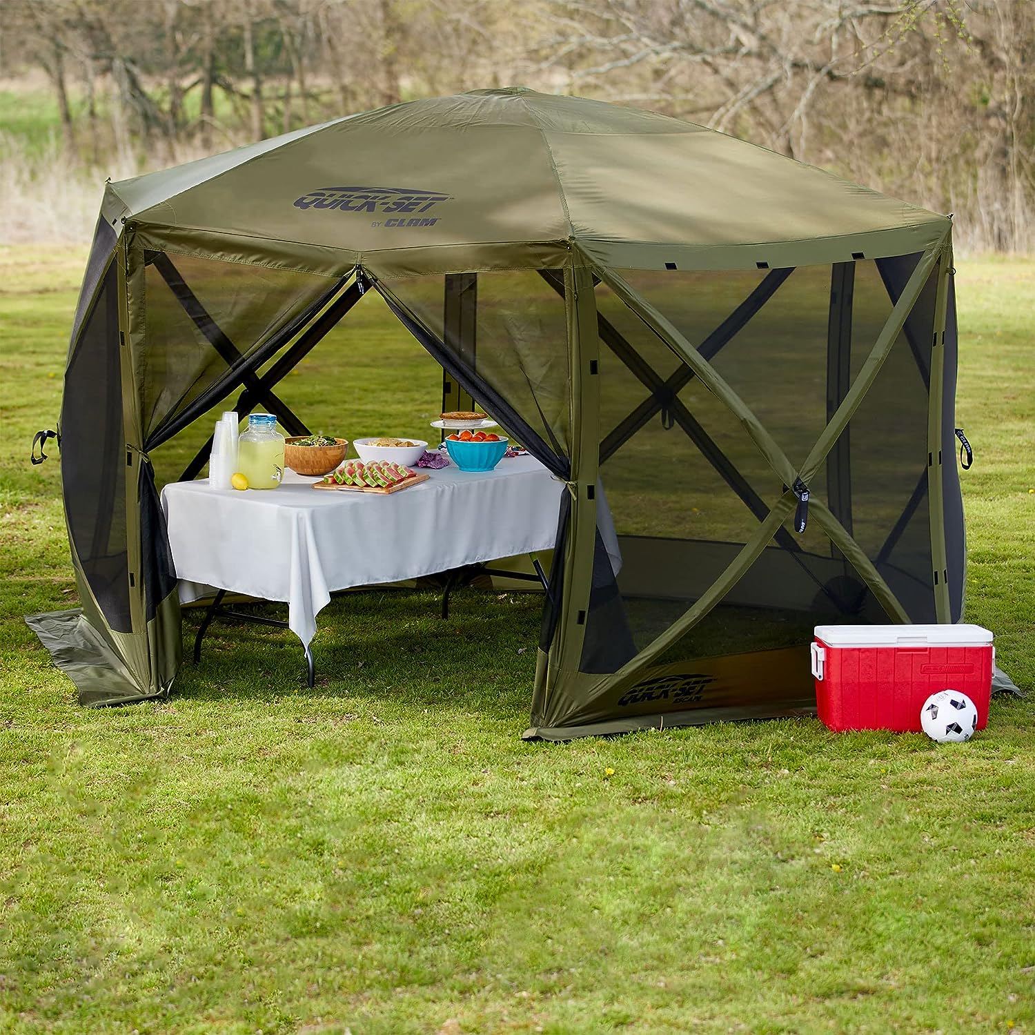 CLAM Quick-Set Escape 11.5 x 11.5 Foot Portable Pop-Up Camping Gazebo 6 Sided- 109281