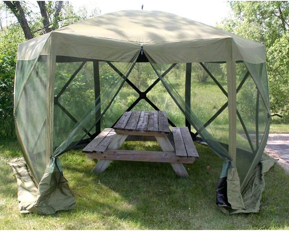 CLAM Quick-Set Escape 11.5 x 11.5 Foot Portable Pop-Up Camping Gazebo 6 Sided- 109281