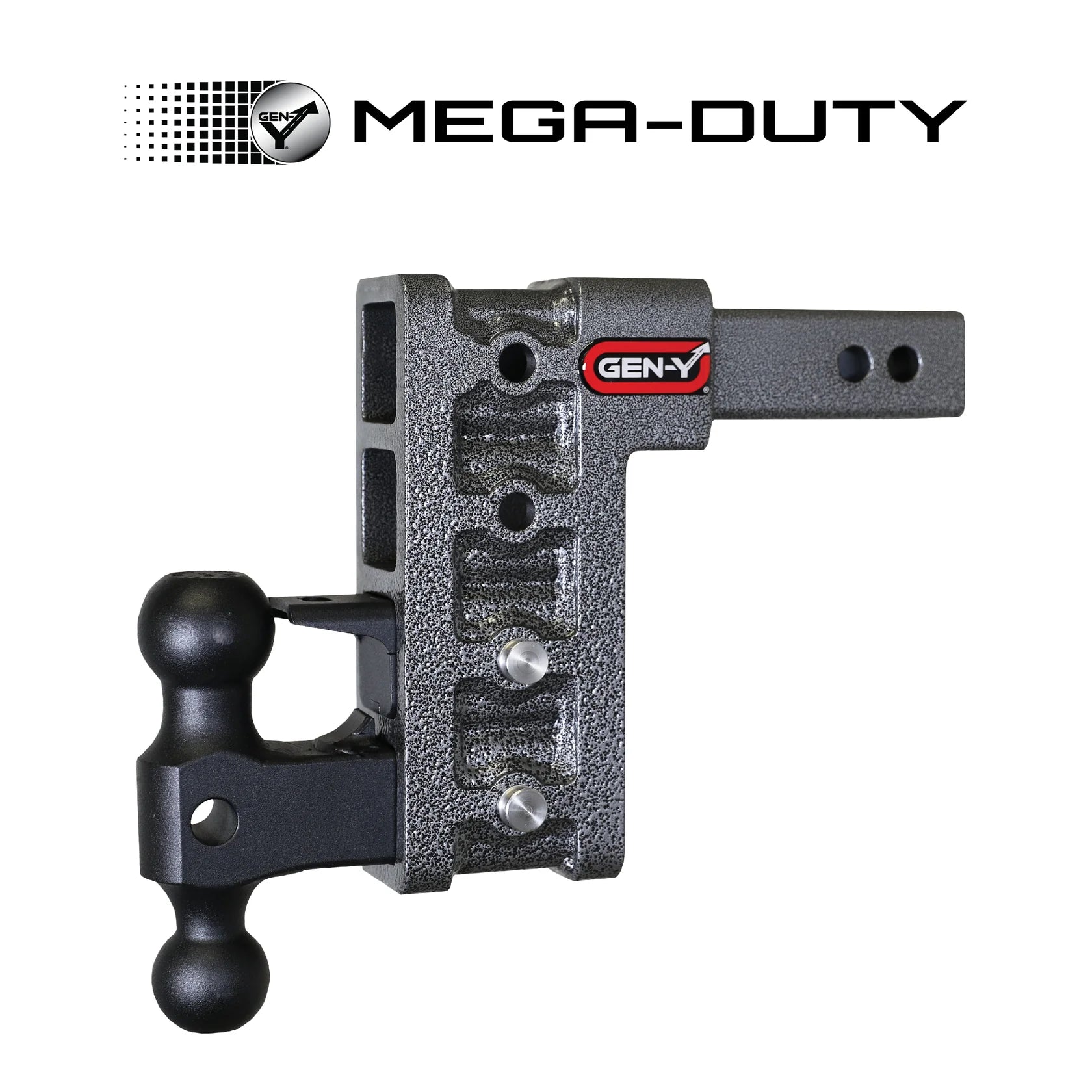 Heavy-duty 16,000 lb towing capacity drop/rise hitch for trucks and trailers