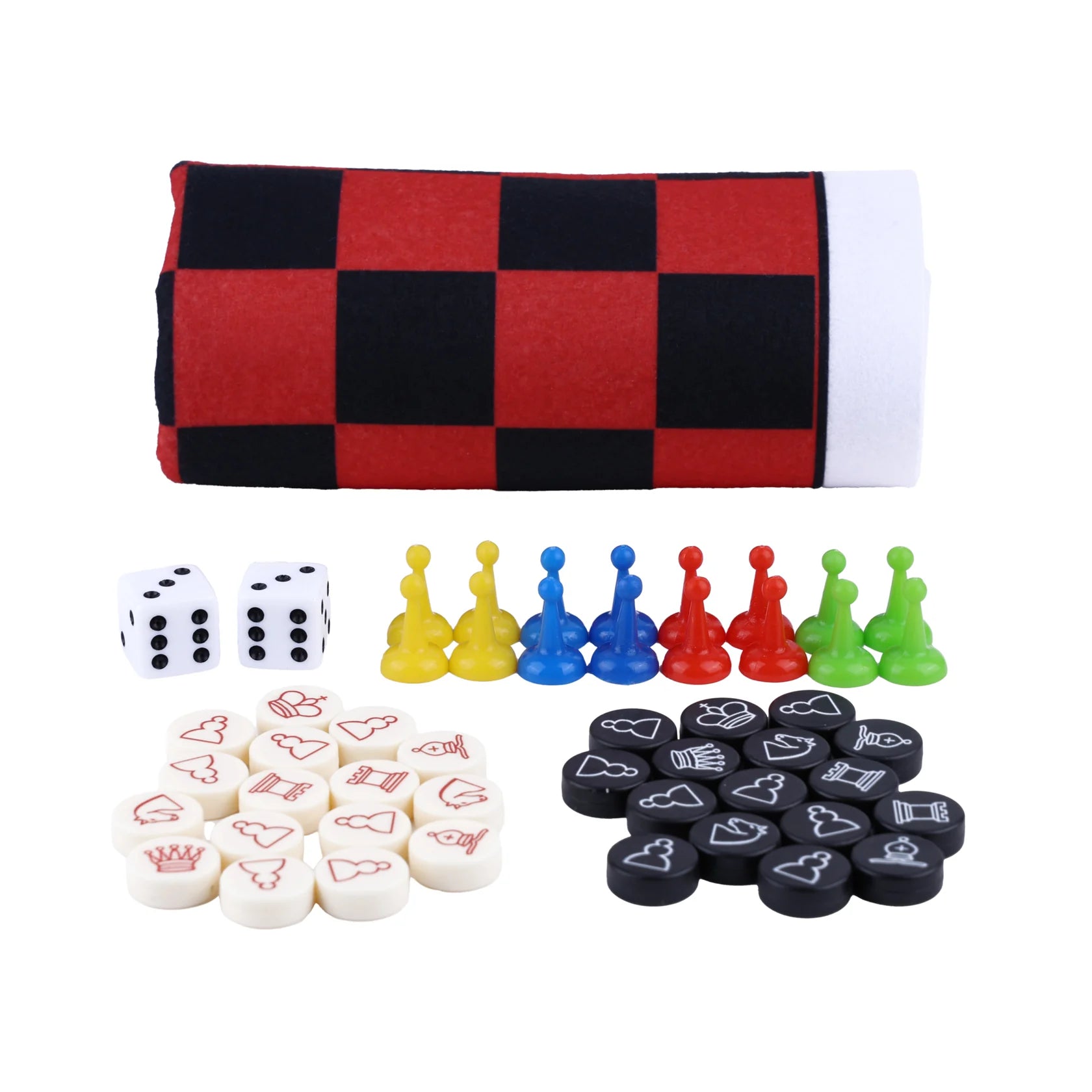 Coghlan’s 3 in 1 game roll portable board games chess checkers pachisi set