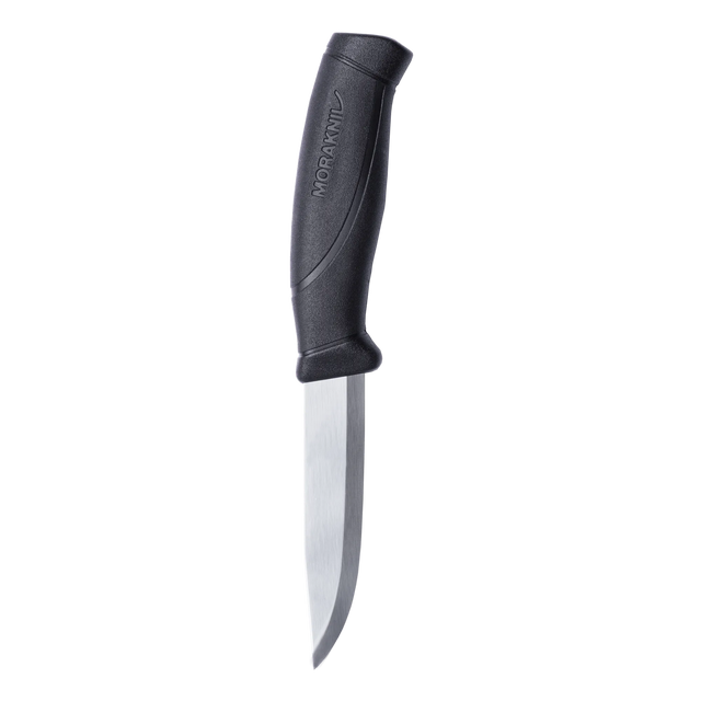Morakniv Companion (S) knife in black designed for camping, hunting, and general outdoor use

