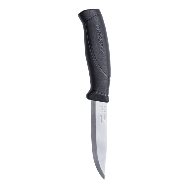 Morakniv Companion (S) knife in green with durable stainless steel blade for camping, hunting, and bushcraft