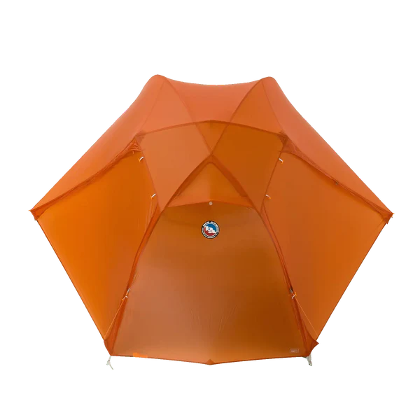 Waterproof backpacking tent with reflective guylines and venting