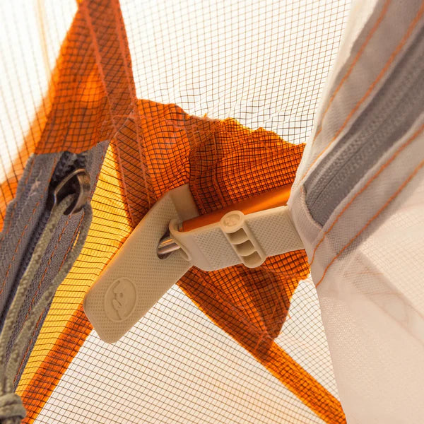 Ultralight backpacking tent with multiple interior storage pockets