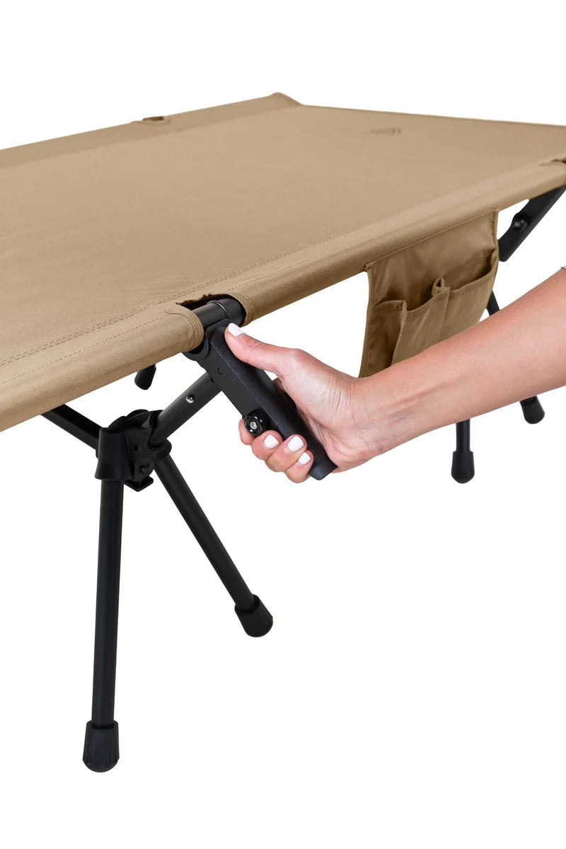 Portable adult camping cot with heavy-duty 7075 aluminum support poles