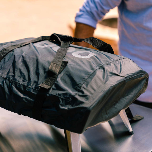 Elasticated lining for snug fit with padded handles on Ooni Koda 12 cover 