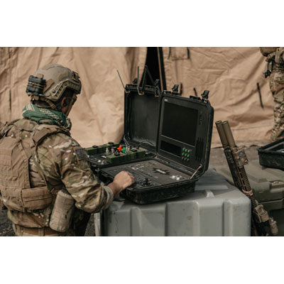 Pelican 1505 Air case with integrated panel mounting for mobile communications systems