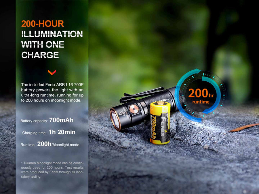 Fenix E18R V2.0 aluminum body rechargeable flashlight