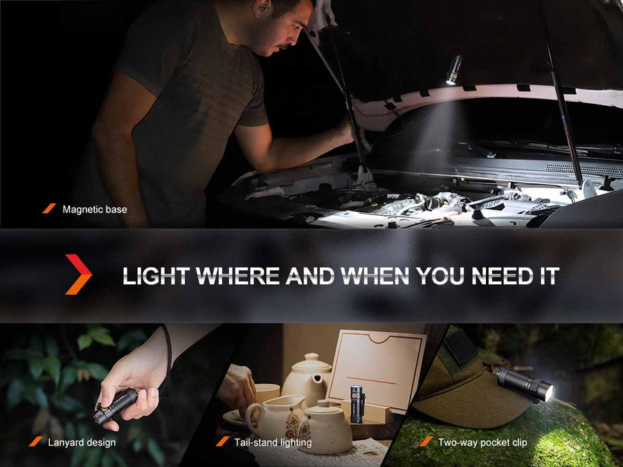 Fenix E18R V2.0 EDC flashlight for everyday carry and outdoor use