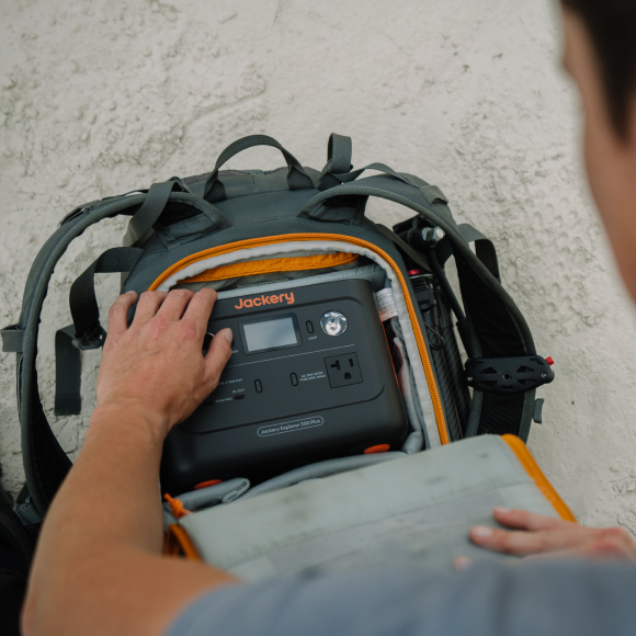Side view of Jackery Explorer 300 Plus portable generator