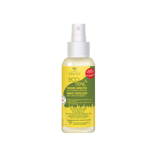 Dr. Bronner's Eco Trail insect repellent spray bottle on a white background