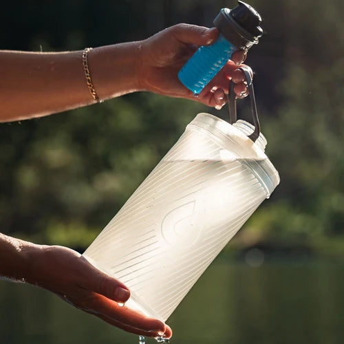 HydraPak Flux+ 1.5L bottle with integrated hollow fiber filter